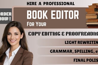 edit and proofread your book for grammar and accuracy, proofreading, book editor