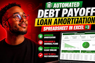 design automated debt payoff loan amortization spreadsheet in excel number
