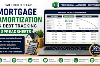 build clear mortgage amortization and debt tracking spreadsheets