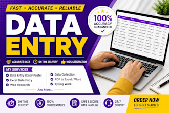 do urgent data entry and excel data cleaning projects