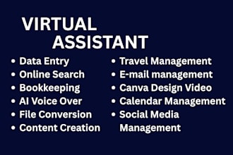 help in bookkeeping, email, travel and online tasks