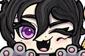 draw cute chibi emotes for twitch, discord, and youtube