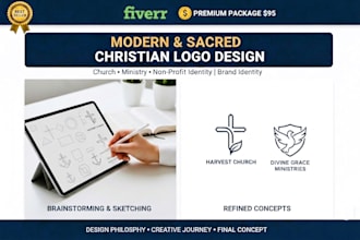 design a modern minimalist christian logo for church, ministry, or nonprofit