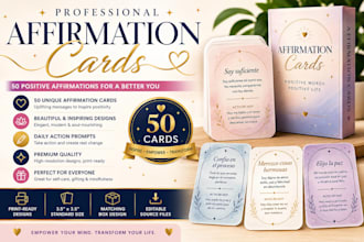 design printable affirmation cards for your business or digital shop