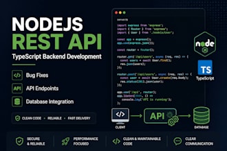 build or fix a nodejs rest API with typescript