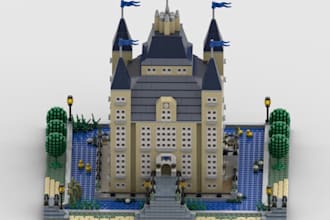 design custom lego moc model with instructions and renders in bricklink studio