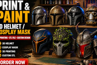 print and paint 3d helmet cosplay mask 3d printing halloween mask stl file