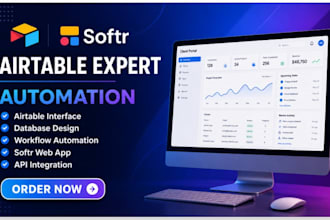 build airtable CRM, database automation,  softr client portal