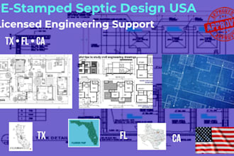 design septic system permit plans for USA texas florida california