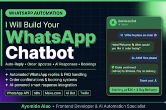 build a whatsapp chatbot or business automation for your small business