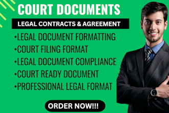 professionally format your legal documents for court filing