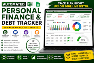 create automated personal finance debt tracker in excel or google sheets