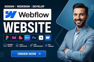 design or develop webflow website, webflow landing page, figma to webflow