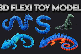 3d flexi toy fantasy character statue action figure cad toy articulated 3d print