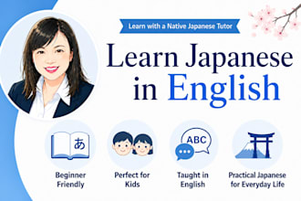 teach japanese in english for kids, beginners, and expats