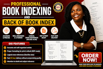 do professional book indexing and back of book index in 24 hours