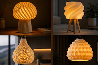 modern 3d printed lamp design  voronoi  organic styles