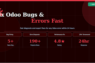 fix odoo errors, bugs, backend issues, module issues and provide odoo support