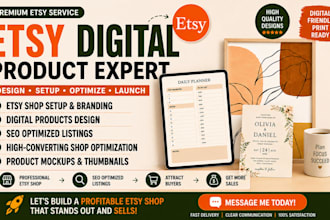 setup etsy digital products store etsy shop SEO etsy digital product planner