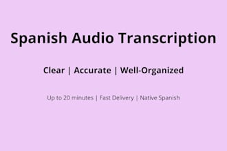 transcribe spanish audio into clear and accurate text
