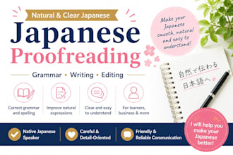 proofread and edit your japanese text for natural expression
