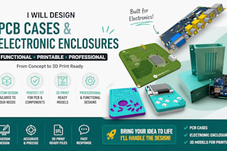 create a pcb case design ready for 3d printing and electronic boards