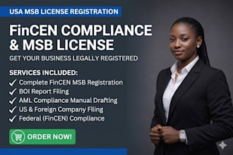 register your US msb license with fincen and handle aml compliance