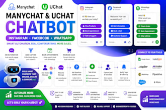 create manychat uchat chatbot for instagram facebook whatsapp automation