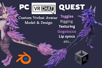 create 3d character model, outfits, vtuber character modeling for vroid vrchat
