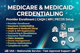 do medicare and medicaid provider enrollment, credentialing and caqh setup