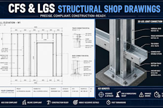design cold formed steel cfs lgs shop drawings and framing plans
