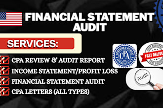 do financial statements audit, CPA review and audit report service