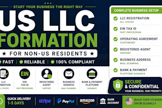 do US llc formation, llc registration, ein for non US residents