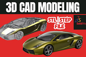 create 3d cad model and design functional stl step file for cnc printing