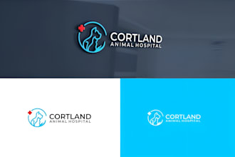 do modern pet care, pet rescue, vet clinic and animal hospital logo design