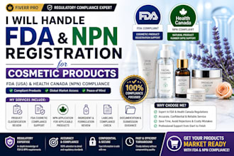 handle fda and health canada npn registration for cosmetic products