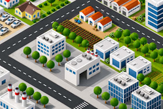design professional isometric 3d vector maps and modern site plans