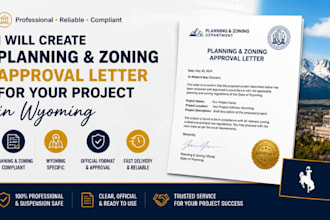 create a planning and zoning approval letter for your project in wyoming