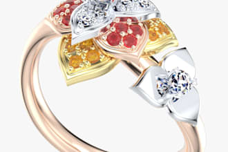 do 3d jewelry cad design, jewelry design in stl, for 3d printing and rendering