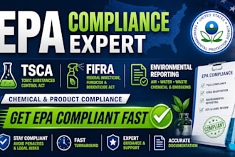 handle epa compliance, tsca registration, and environmental reporting