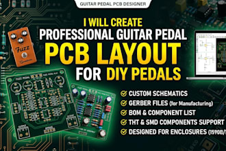create professional guitar pedal pcb layout for DIY pedals