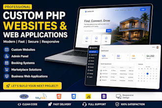 build custom PHP website or web application with admin panel