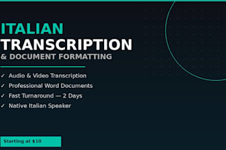 provide italian transcription and document formatting