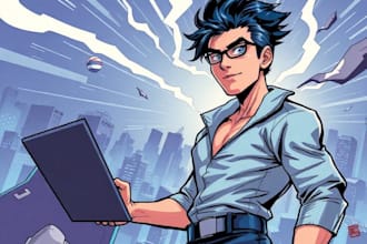 do comic book illustration, manga comic, graphic novel