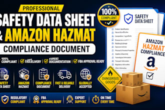 create amazon safety data sheet for hazmat compliance approval