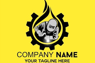 make traditional consulting rig welder logo for your brand