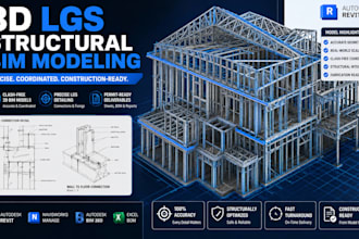 create lgs framing 3d structural bim modeling and shop drawings