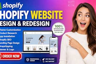 design profitable shopify website , dropshipping store, shopify store redisign