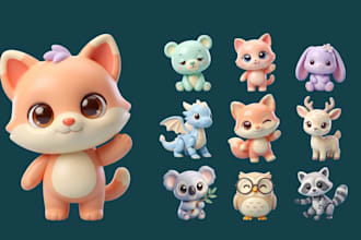 model cute 3d character mascot toy action figure fidget toy 3d animal 3d print