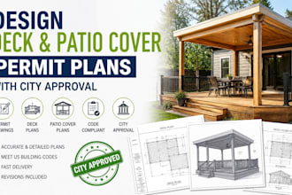 design deck patio cover permit plans with city approval